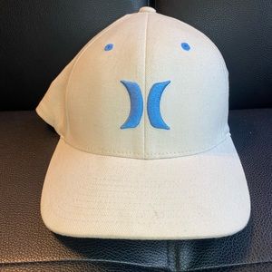 Hurley Beige and Light Blue Flex Fit Hat